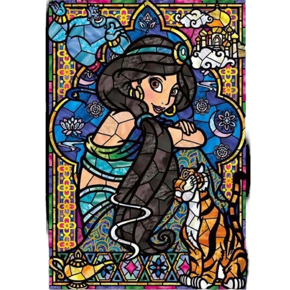 Jasmine Stained Glass DIY 5D Full Round Drill Diamond Painting